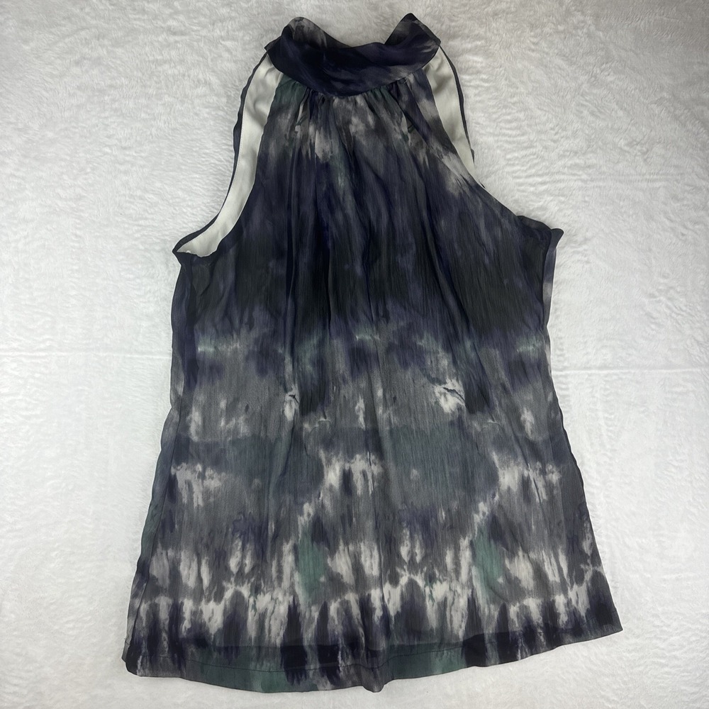 Jonathan Martin Women's M Abstract Watercolor Print Bow Neck Sleeveless Top